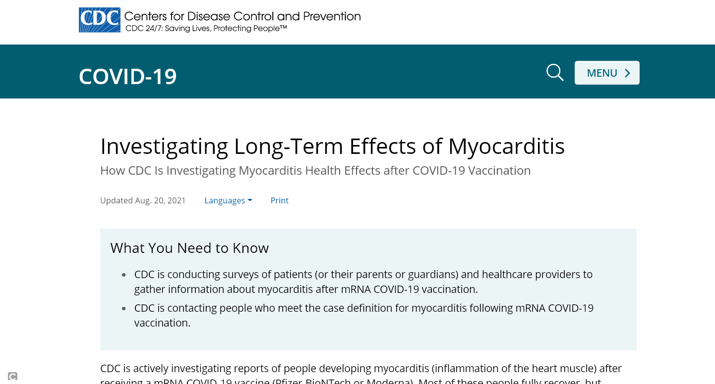 Myocarditislongcdc