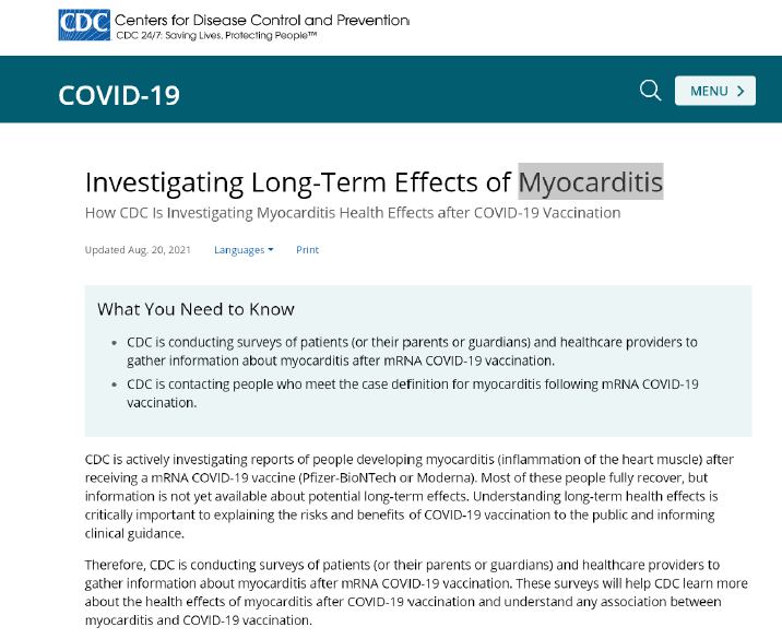 Cdc Myocarditis
