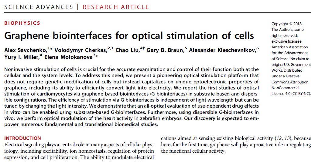 Graphene allows you to pace cells at will