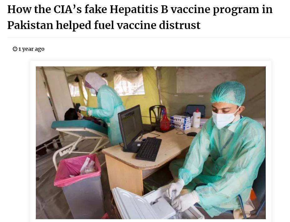 Cia Fake Vaccine Hepb Pakistan