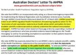 Open letter to AHPRA