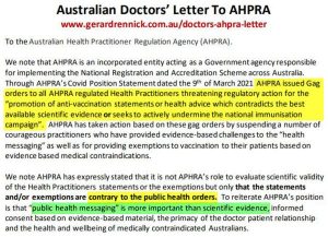 Open letter to AHPRA