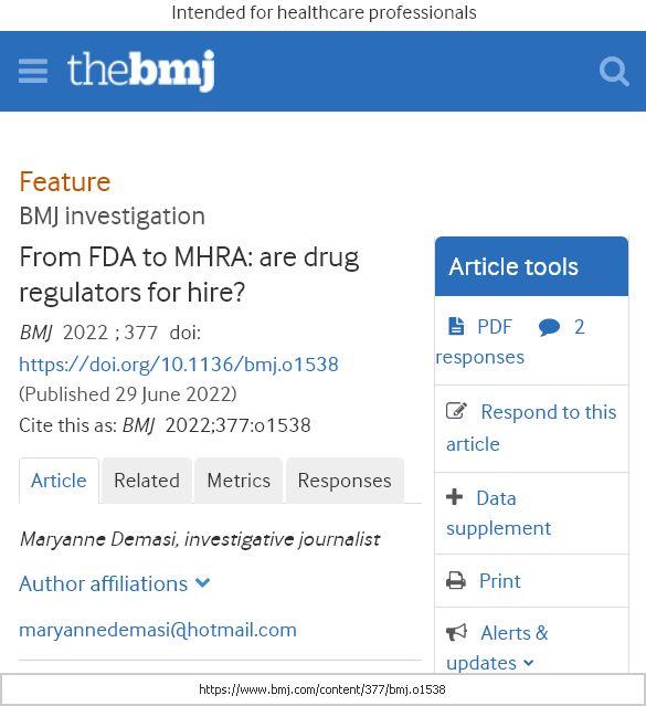 Bmj From Fda To Mhra A