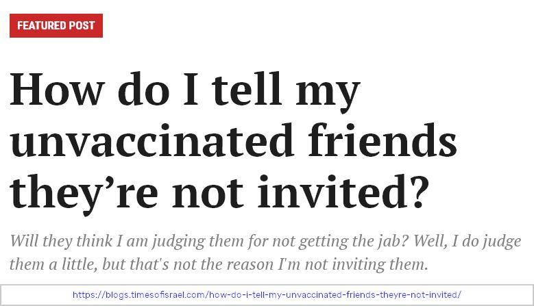 Xmas Unvaxxed Israeltimes