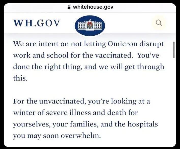Xmas Unvaxxed Whitehouse