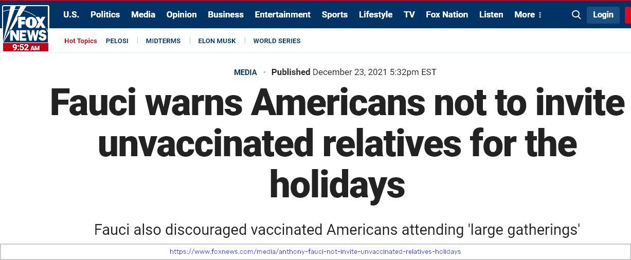 Xmas Unvaxxed Fauci Fox