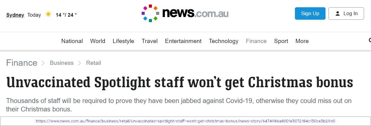 Xmas Unvaxxed Spotlight News