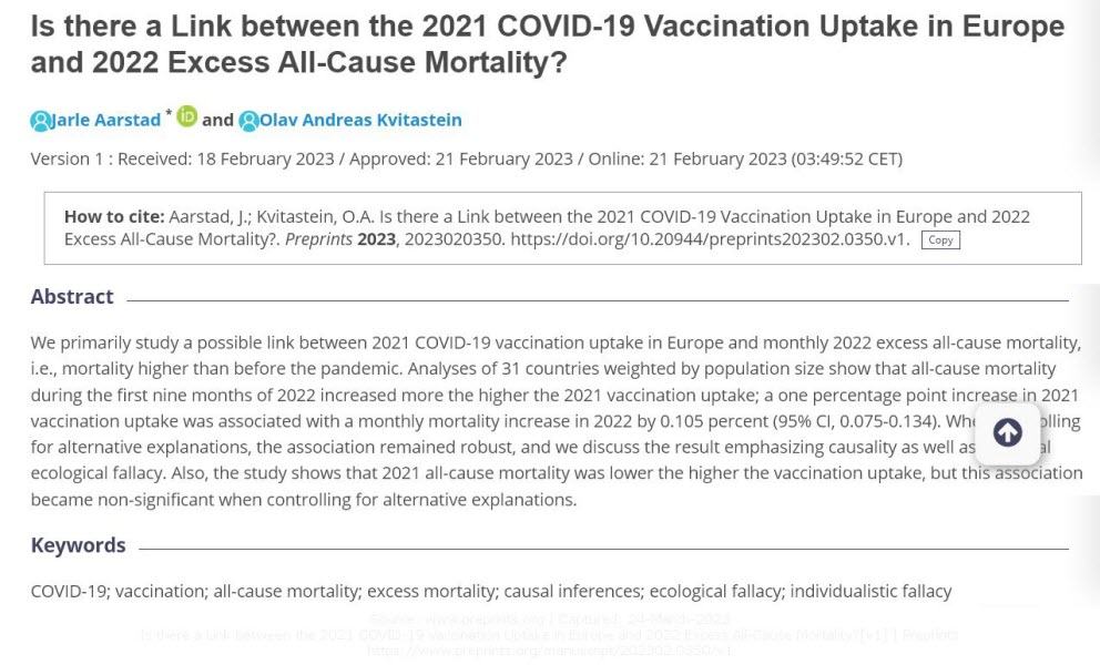 Link Vax Europe 2022 Excessdeaths