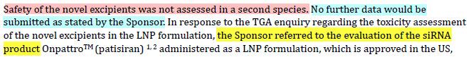 Tgafoi2389 P12 Safety Not Assessed Excipients