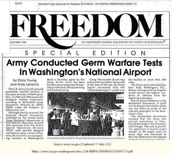 Cia Scientology Germwarfare Washingtonairport