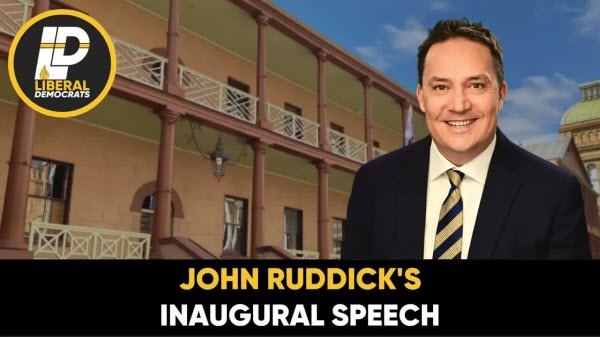 John Ruddick Mlc Inaugural Speech