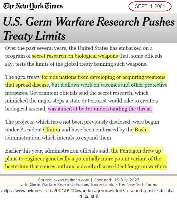 Nytimes Sept 2001 Usgermwarfare