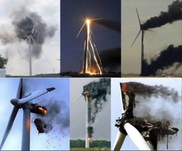 Wind Turbine Fires Collage