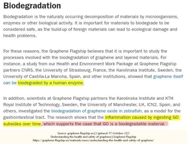 Flagship Says Graphene Biodegradable